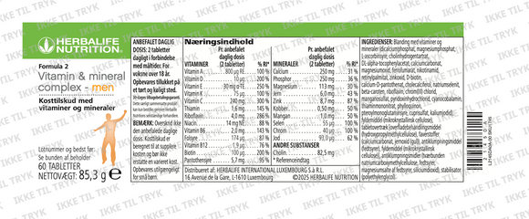 Formula 2 - Multivitamin Complex for Men